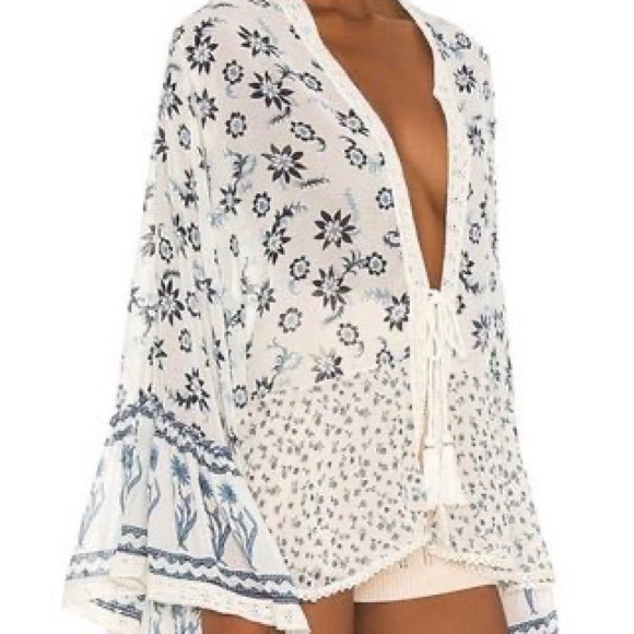 𝓯𝓹 Free People ~ Placed Print Lola Jacket | Kimono | Duster - Picture 4 of 9
